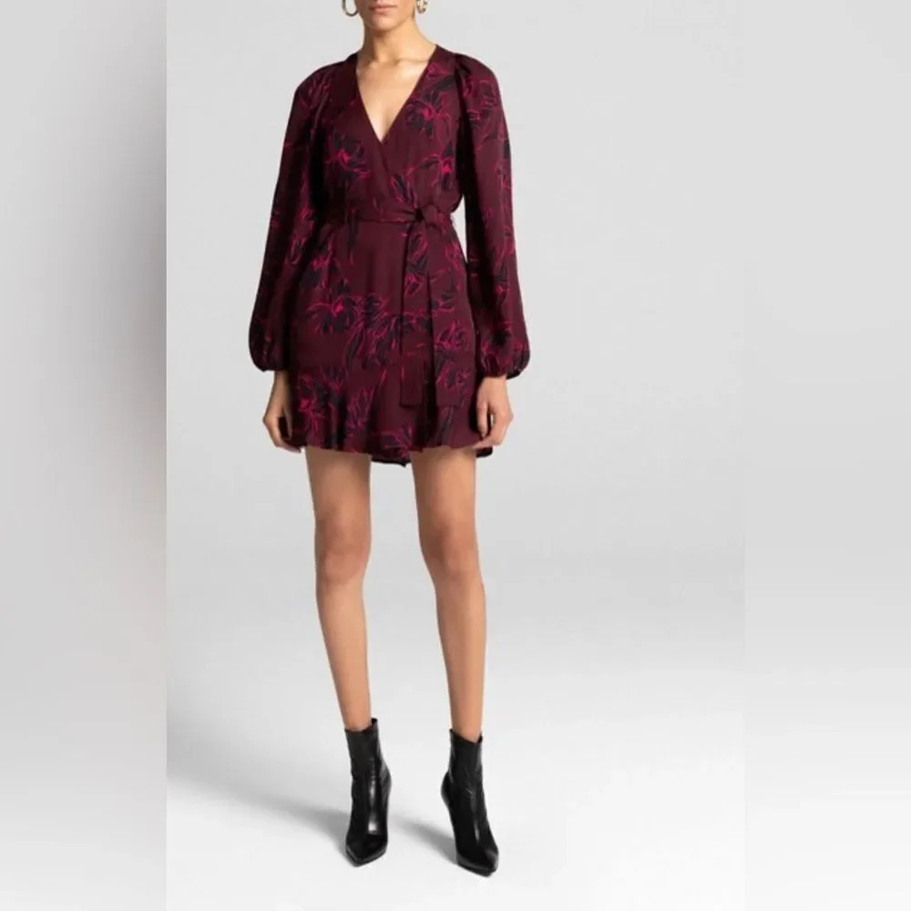 A.L.C. Embry Floral-Print Silk Mini Wrap Dress